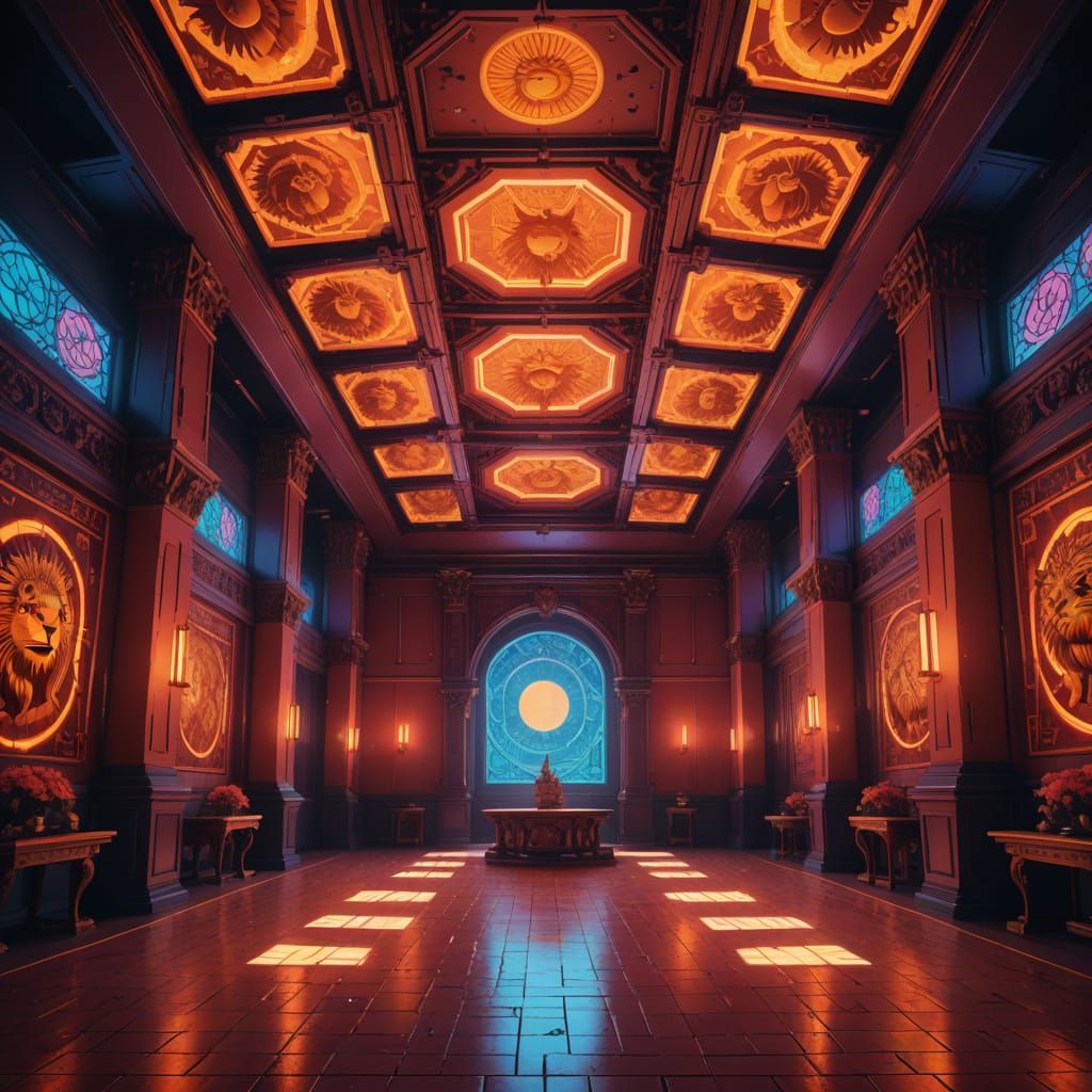 Ruby Flame Feast Hall in Duotone Style