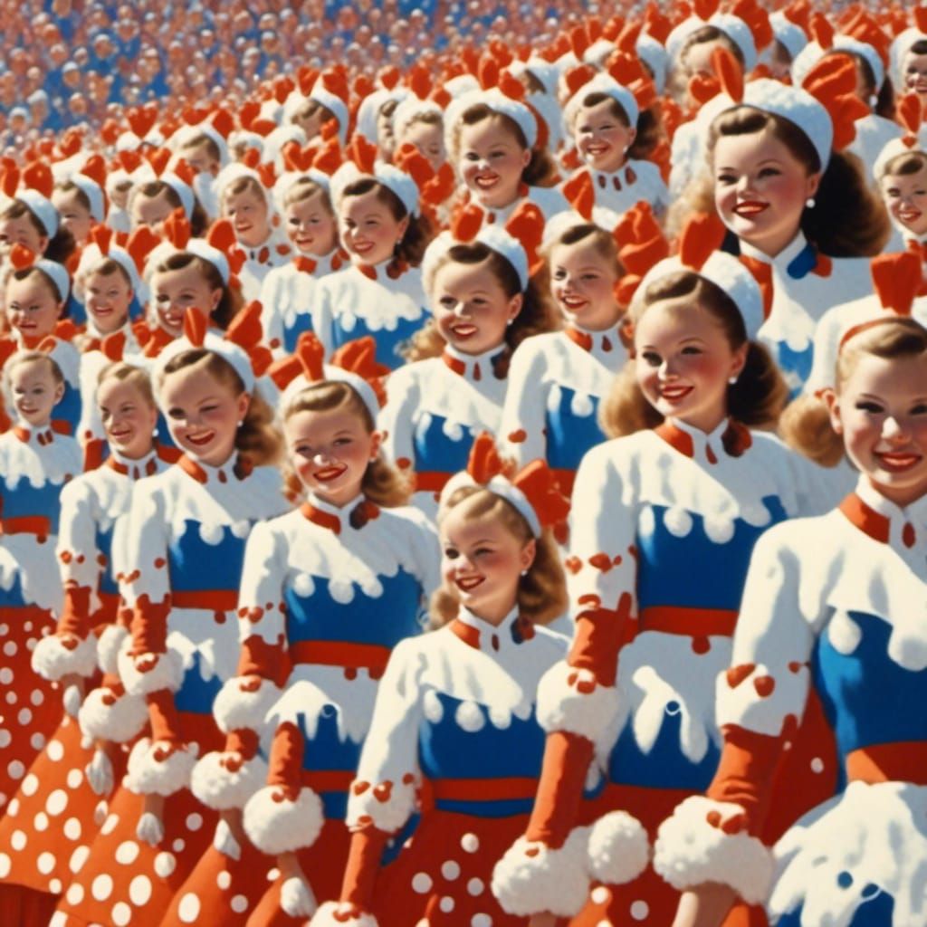 Cheerleaders Dress to Salute I Love Lucy in a Macy’s Thanksgiving Day Parade