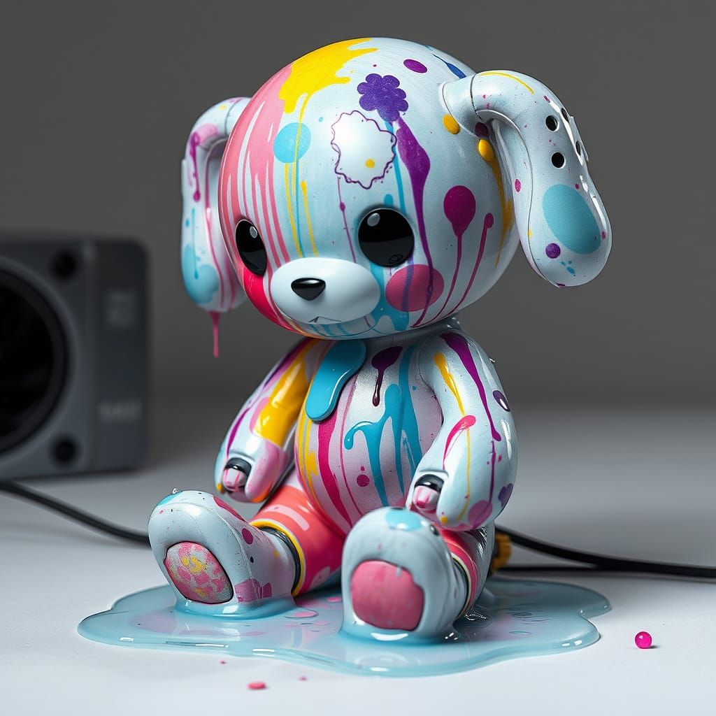 Polychromatic Graffiti Toy Merged with Printer
