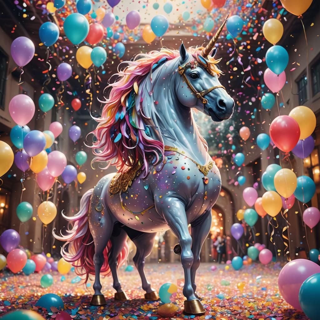 Whimsical Fantasy Party Scene in Vibrant Colors