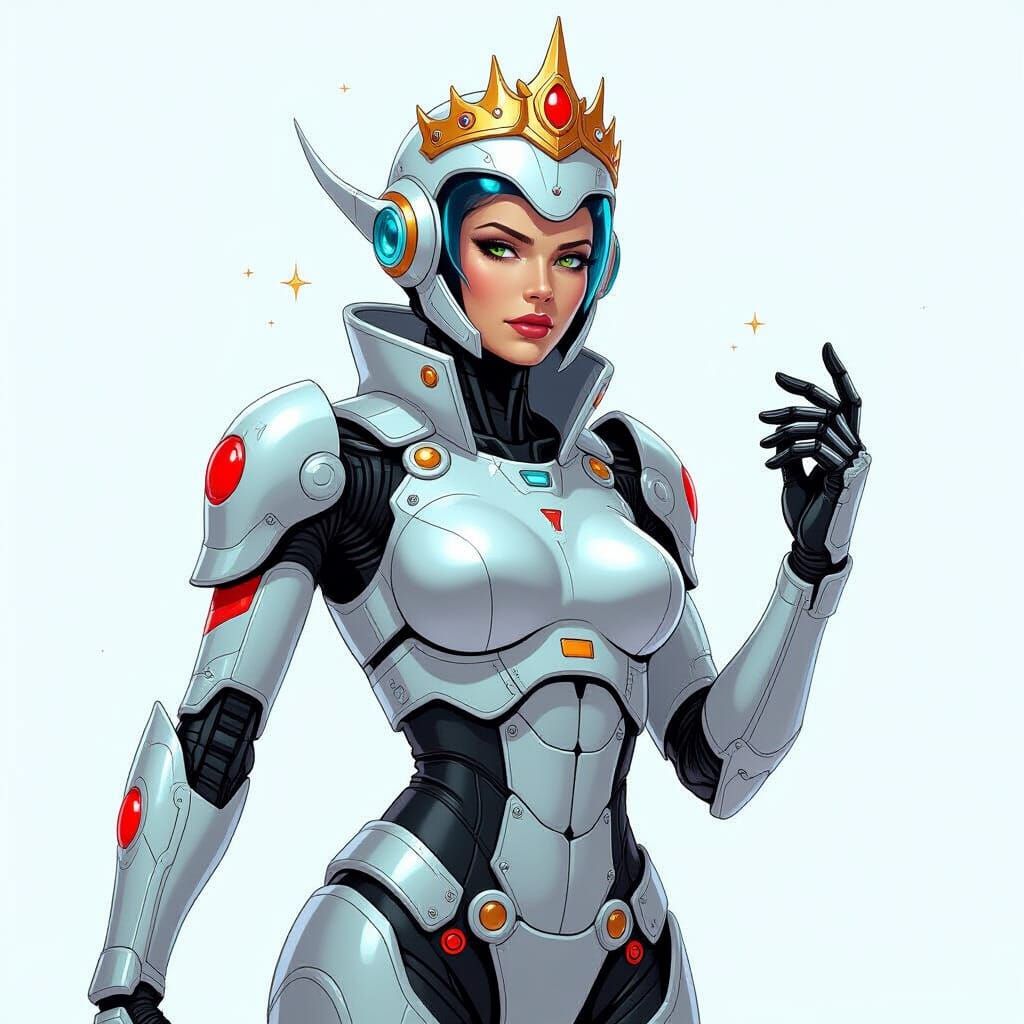 Robotic Space Queen in Futuristic Style