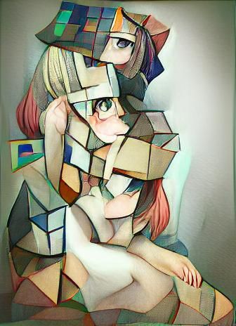 Abstract Portrait in Cubist Style