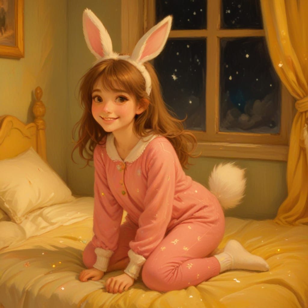 Cute Bunnygirl Pajamas in Renaissance Style
