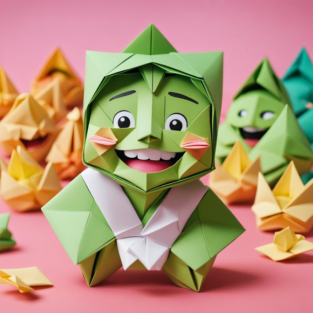 Origami Papercraft Design in Soft Focus