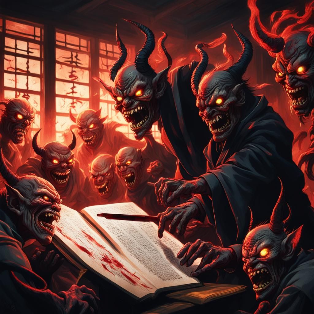 Demonic Torment: A Dark Fantasy Horror Scene