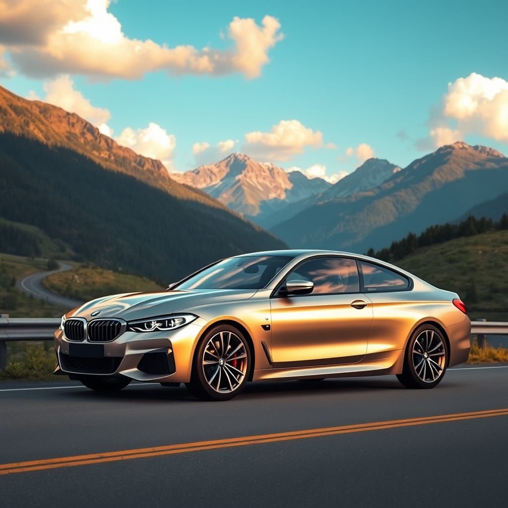 Luxury Silver BMW 6 Series Coupe in Golden Hour Light