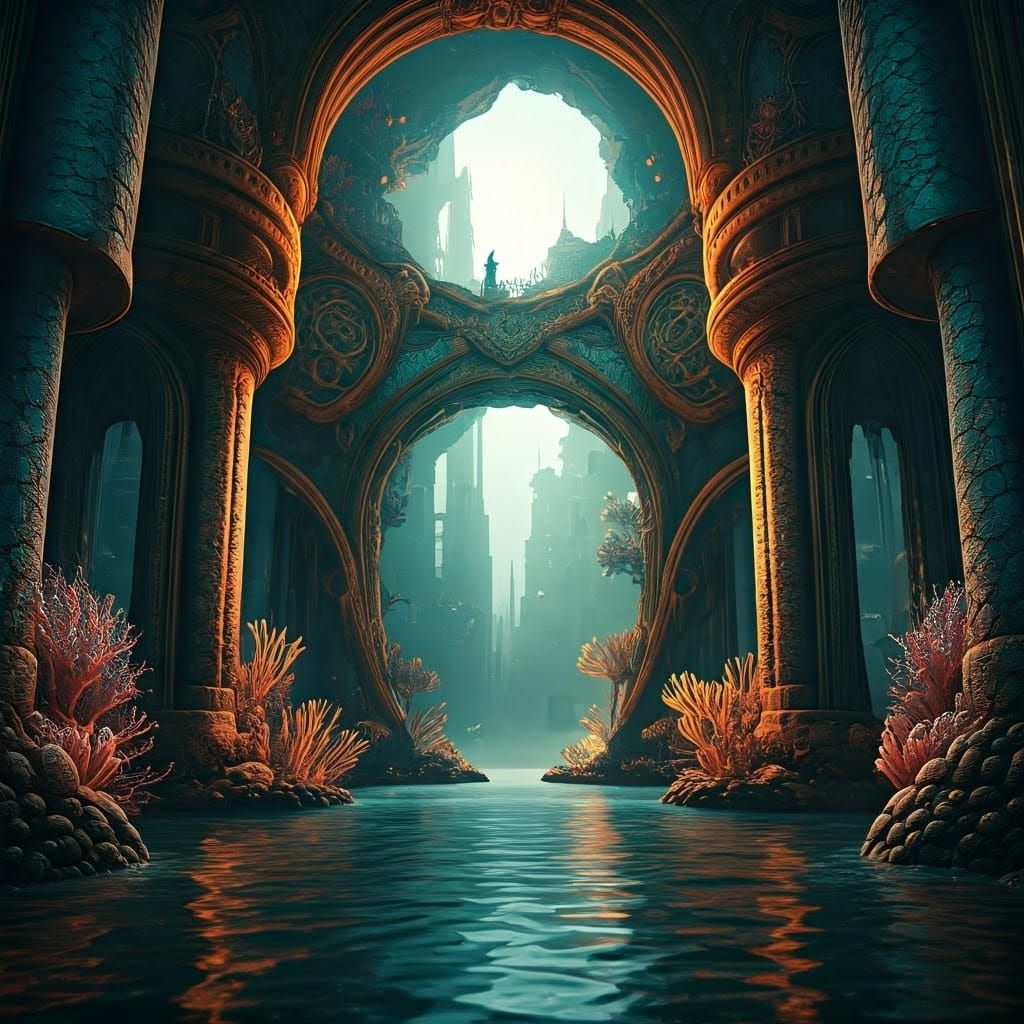 Fish-like Humanoids in Ornate Seaside Metropolis