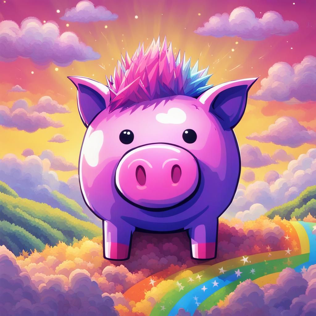 Pixel Piggy Bank's Crypto Flight: A Colorful Fantasy