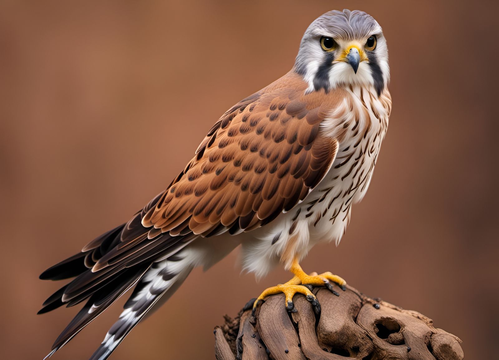 Majestic Kestrel Portrait in Natural Light, Photorealistic