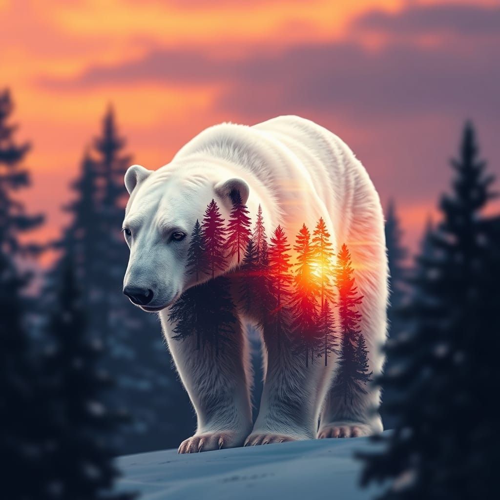 A majestic white polar bear