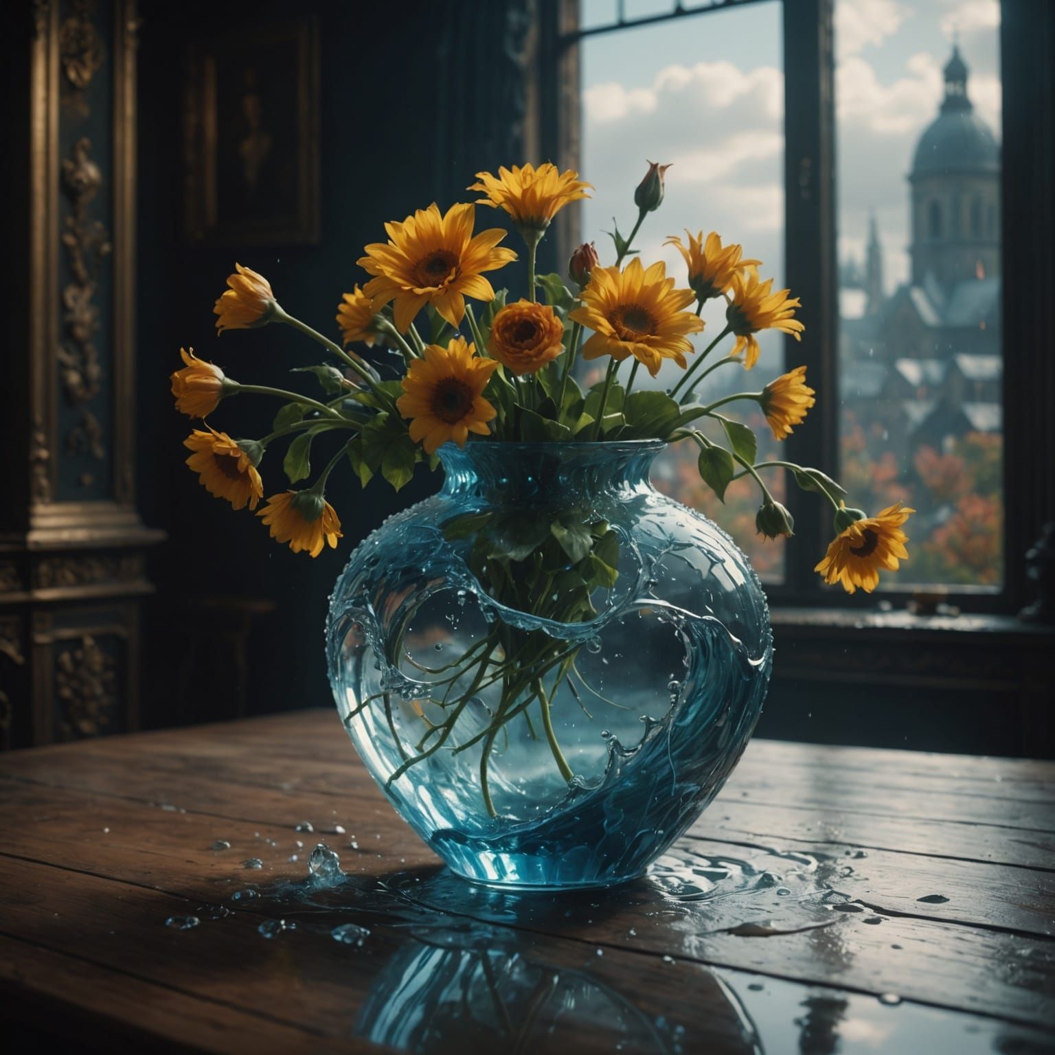 A Vase Made of Water: Epic Cinematic Digital Art