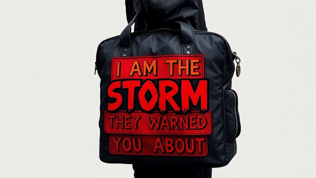 Black Bomber Bag in Dark Comic Book Style