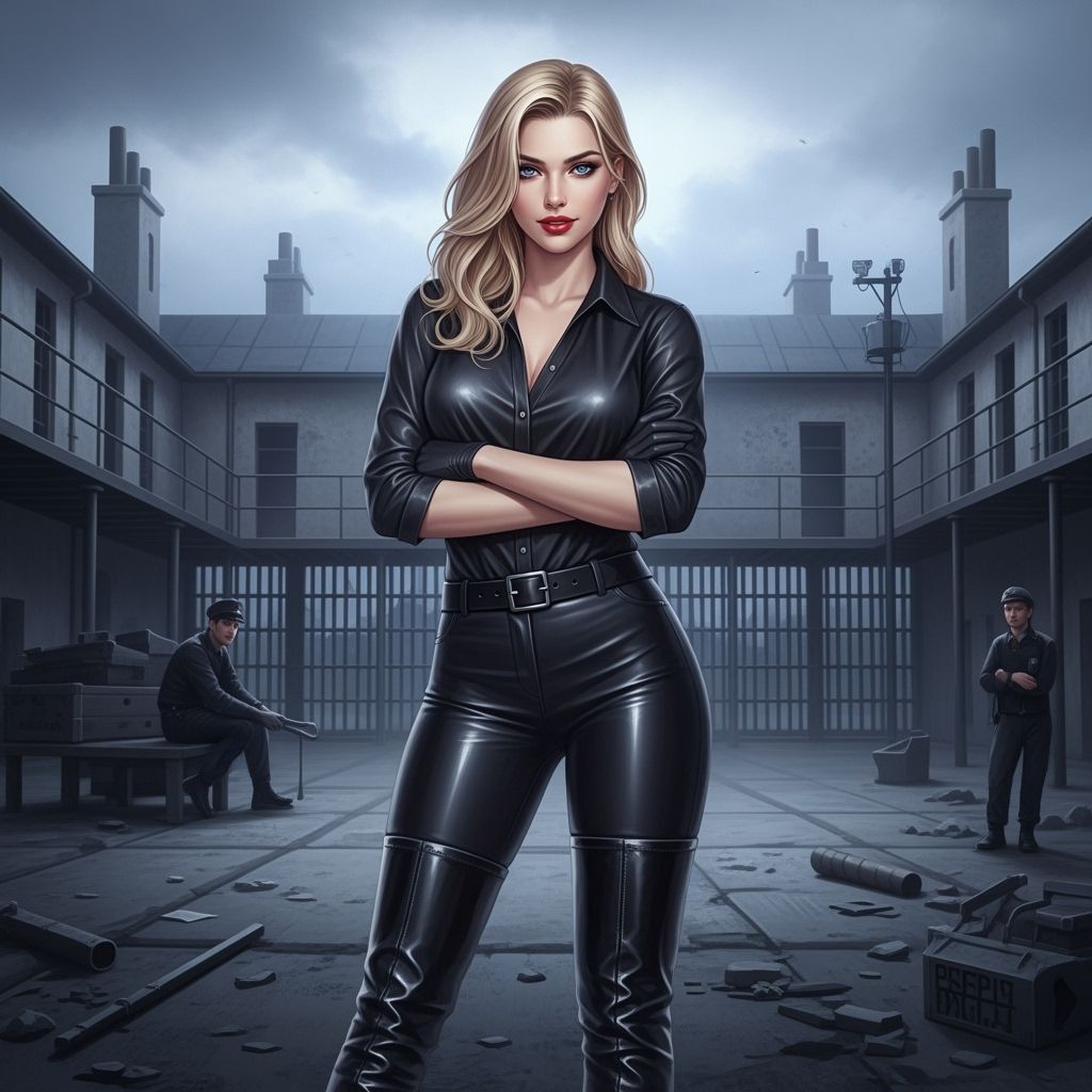 a stunning 20 years dominant prison warden with porcelain-wh...