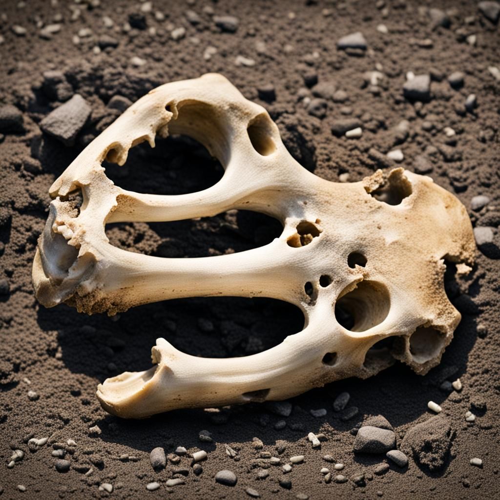 Bleached Animal Bone on Arid Ground