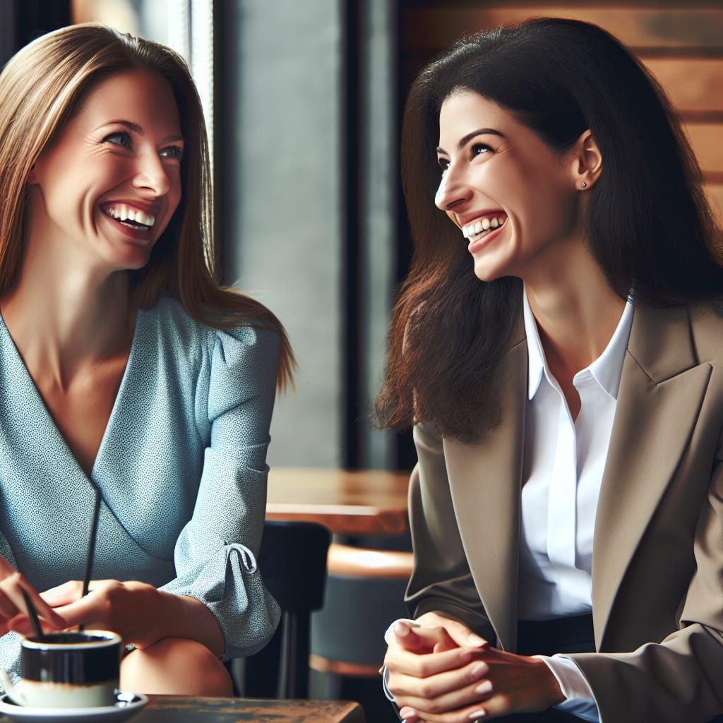 Women Enjoying Coffee at Local Cafe