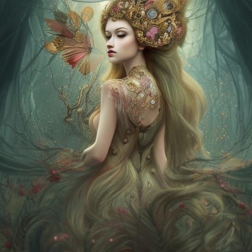 Princess and Time Machine Portal: Digital Art