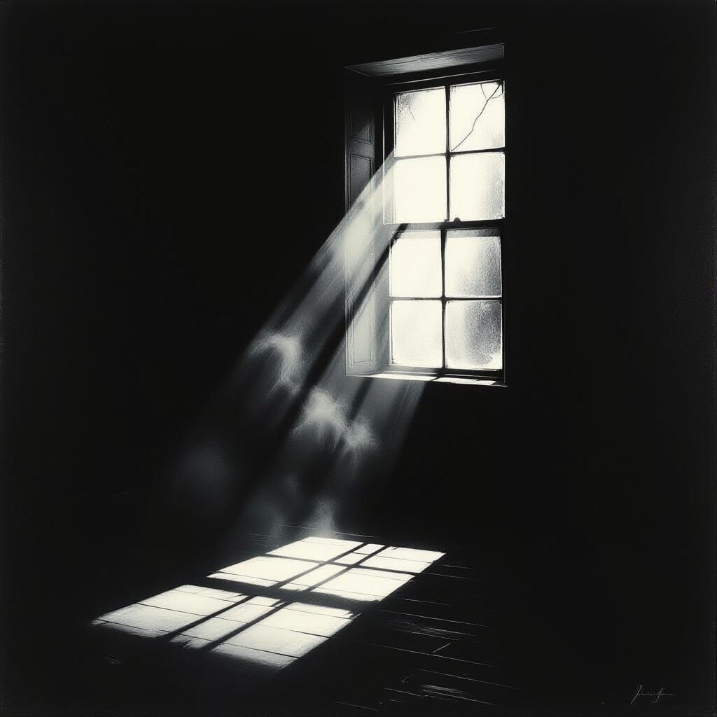 Love's Struggle in Shadowed Room