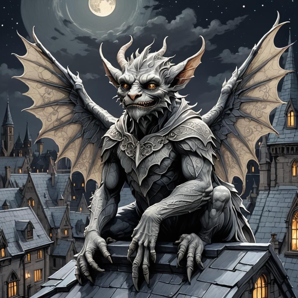 Moonlit Gargoyle: Gothic Fairycore Whimsy