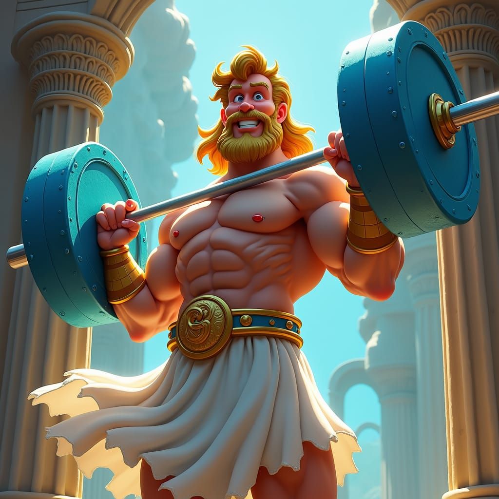 Hercules Weightlifting: Disney-Inspired Fantasy Artwork