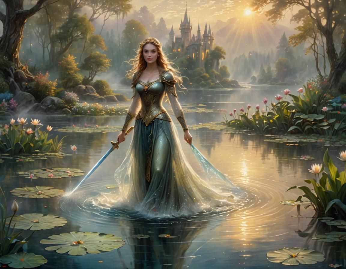 Lady of the Lake with Excalibur: Ethereal Fantasy
