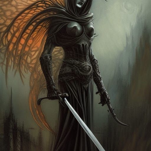 Grim Reaper Among Mortals with Angel of Mercy