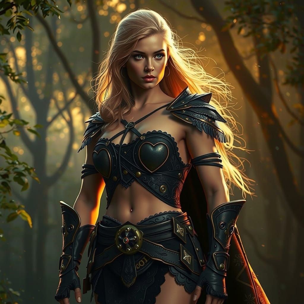 Mystical Forest Goddess in Golden Light