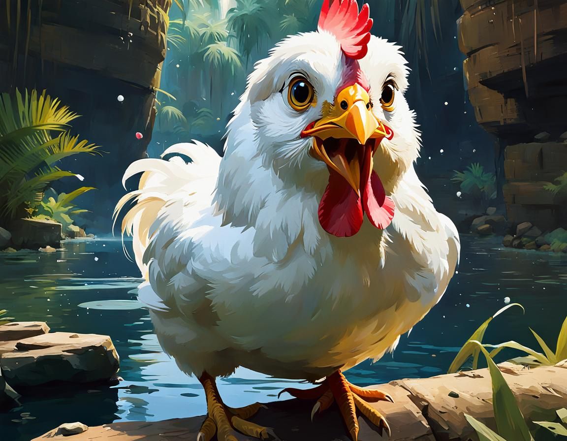 Egyptian Nile Chicken in Studio Ghibli Style