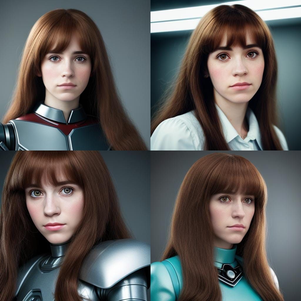 Robot Maid Portrait in 80s Style