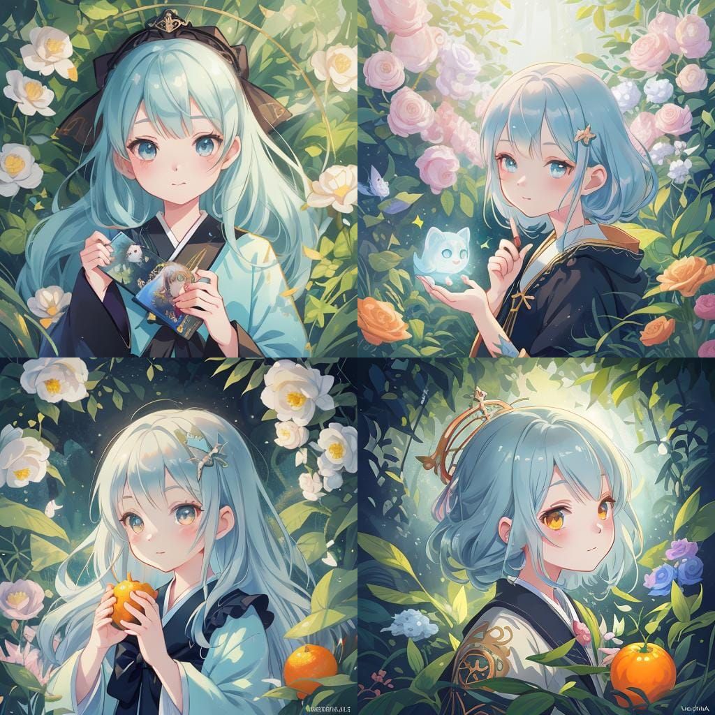 Detailed Portrait in Anime Style with Lush Textures