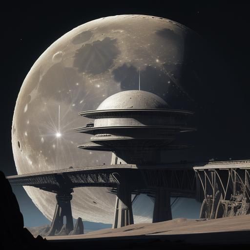 Spectacular Space Bridge Concept Art: Earth to Moon
