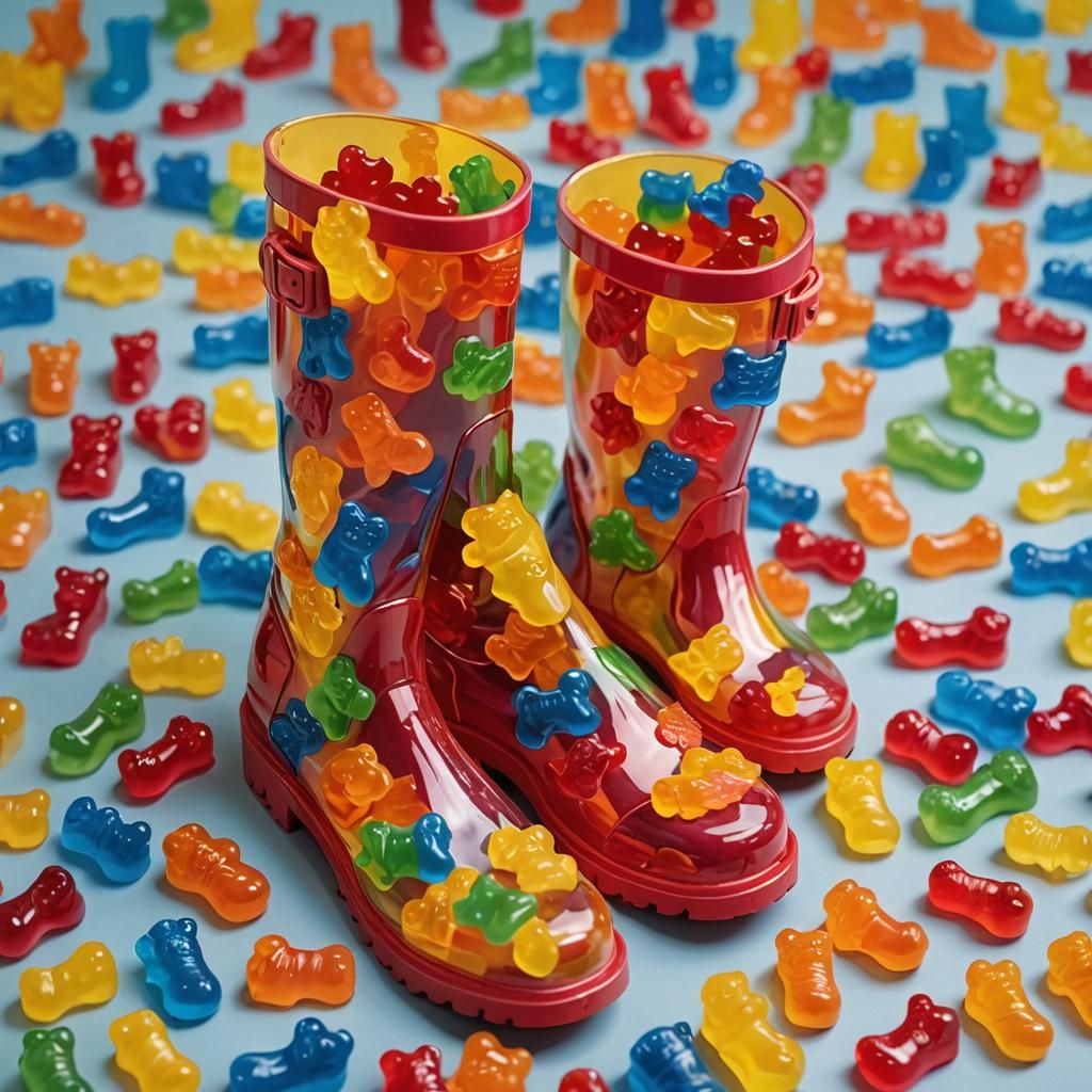 Gummy Bear Jelly Boots: A Colourful Close-Up