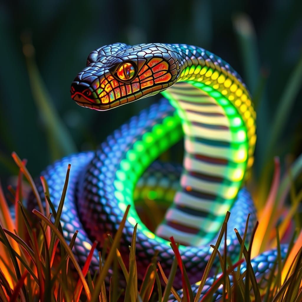 Stained glass cobra