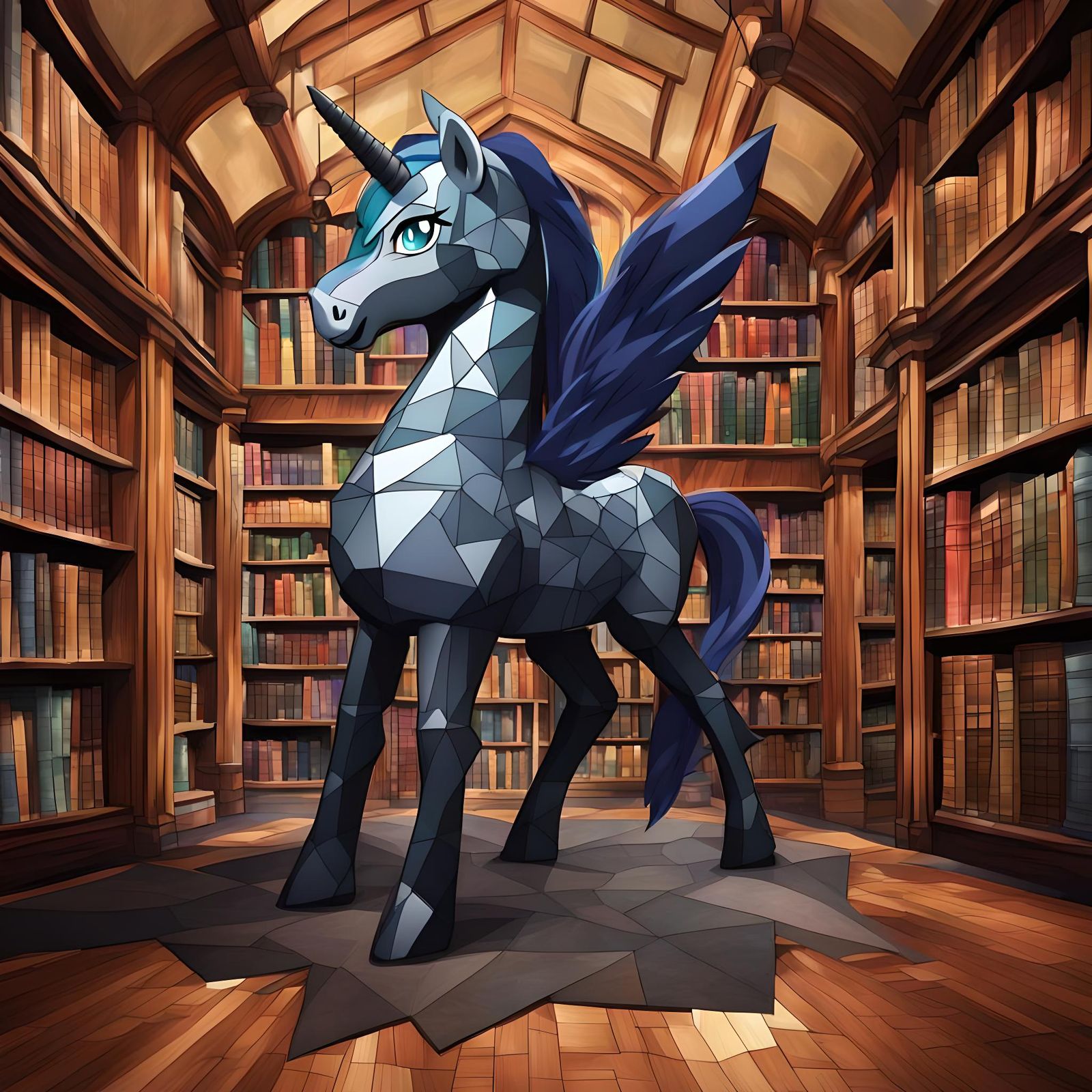 My Little Pony in Low-Poly Leather Design