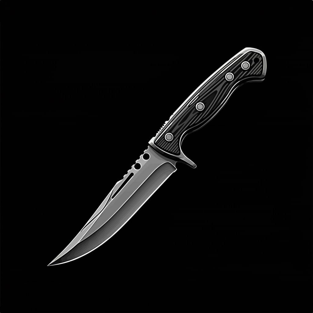 Minimalist Knife Vector Logo in Abstract Art Style