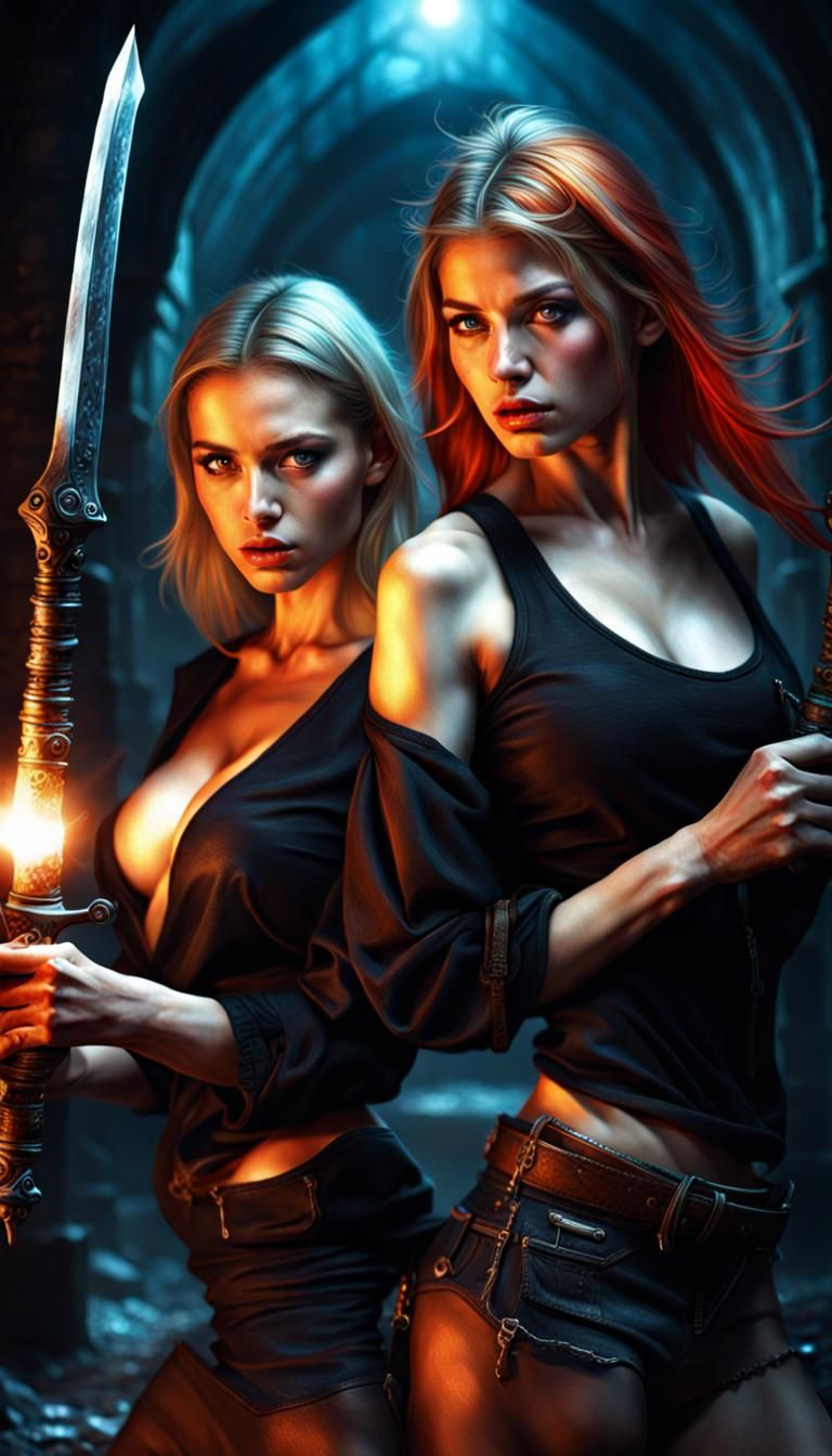 Powerful Magic: Two Women in Dynamic, Contrasting Colors