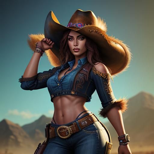 Hyperrealistic Furry Cowgirl Concept Art