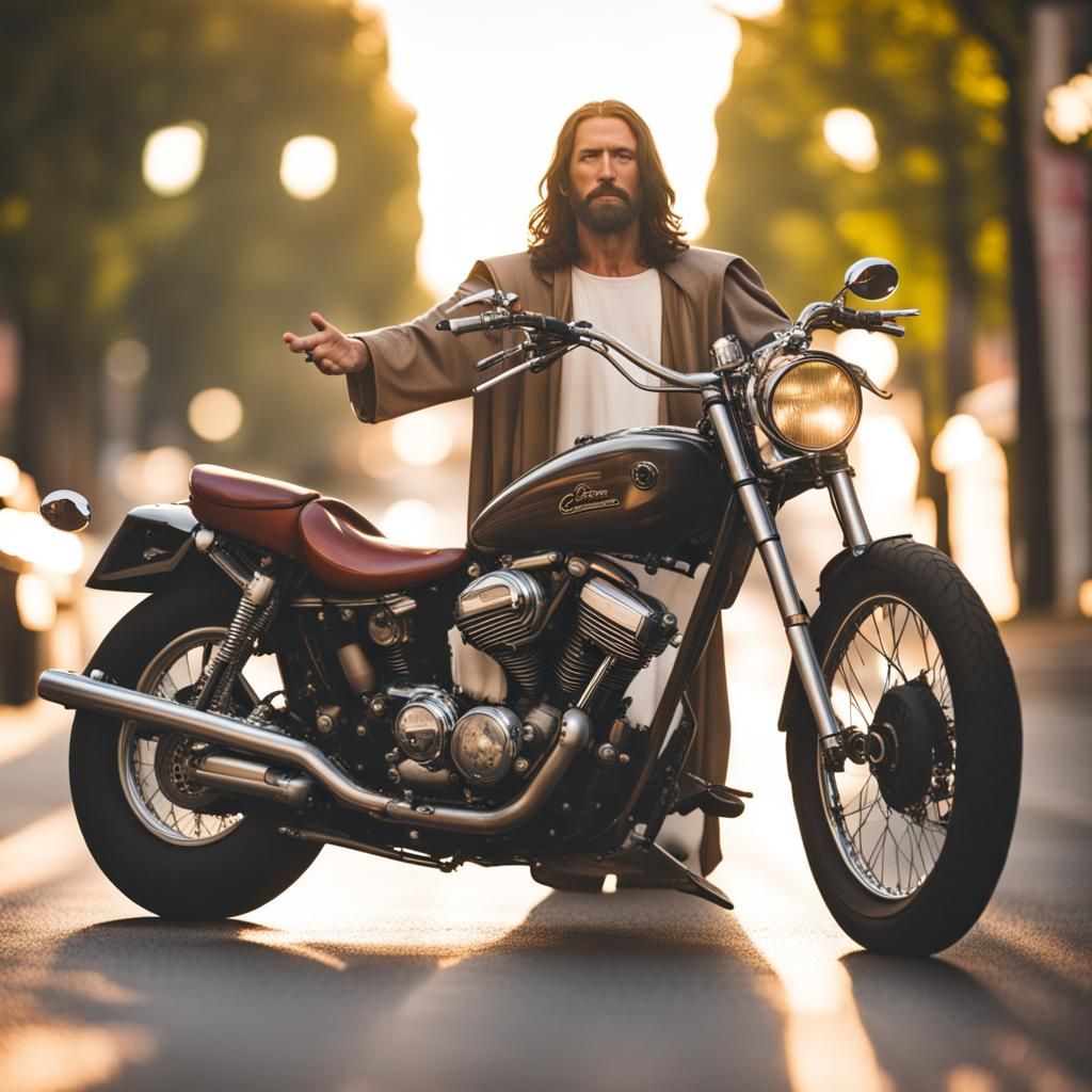 Jesus Christ on Motorcycle: Professional Photography