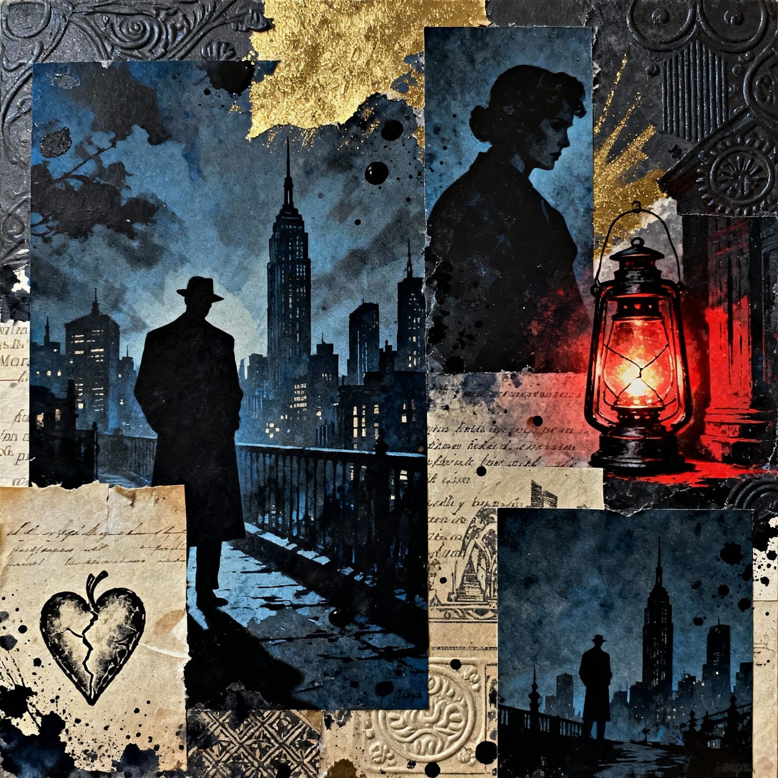 Noir Fantasy Collage: Dark Hope and Unity