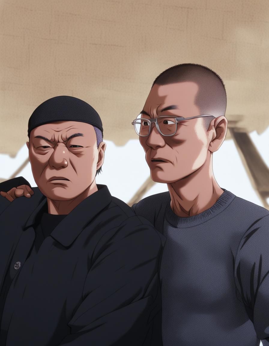 Baki Hanma and Yujiro Hanma in Anime Style