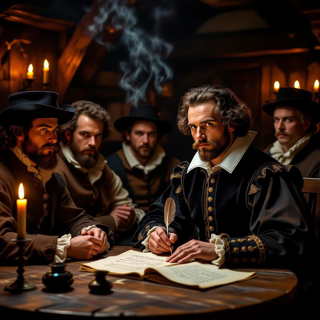 Shakespeare's Secret Meeting: A Comic Book Cover