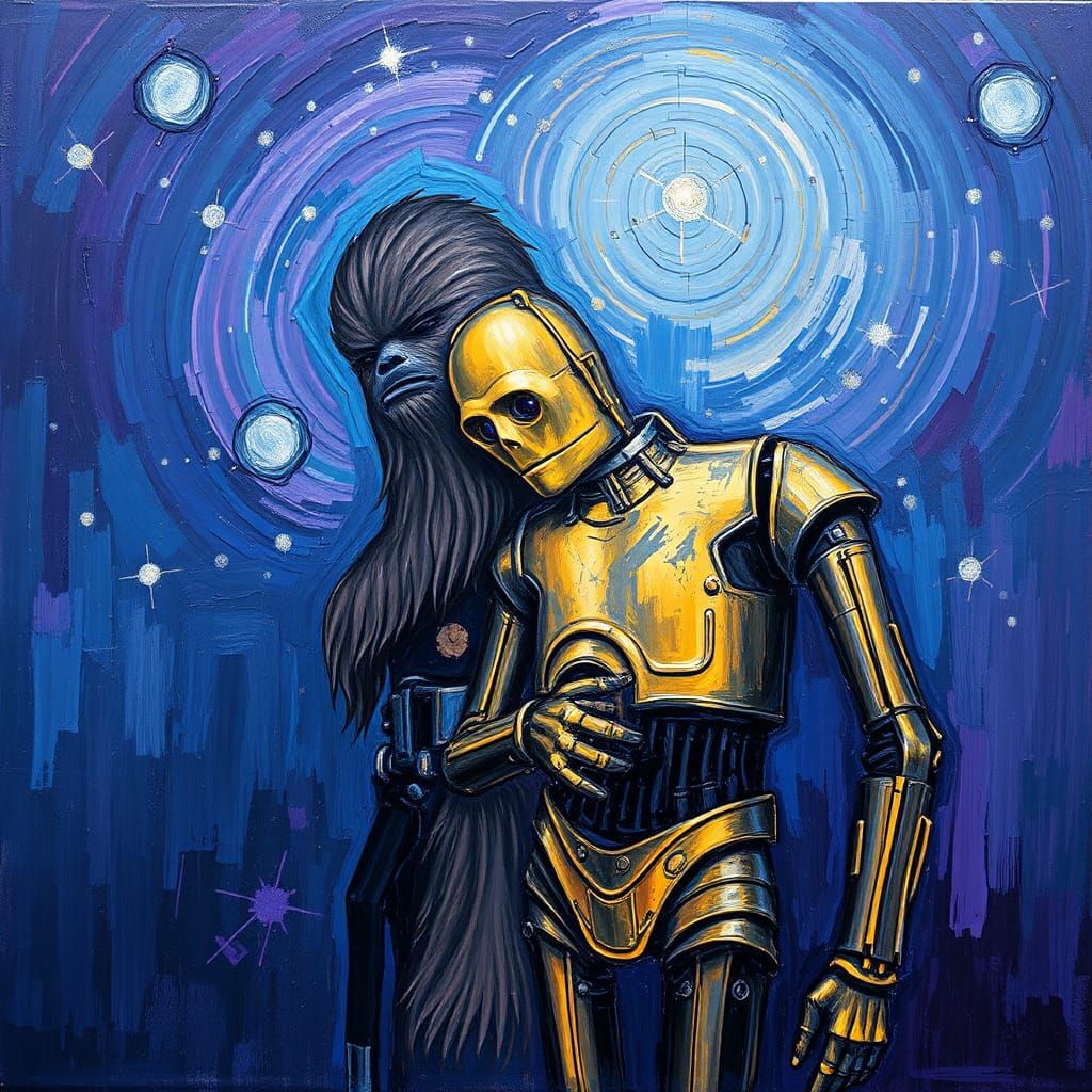 Star Wars Scene as Expressionist Painting