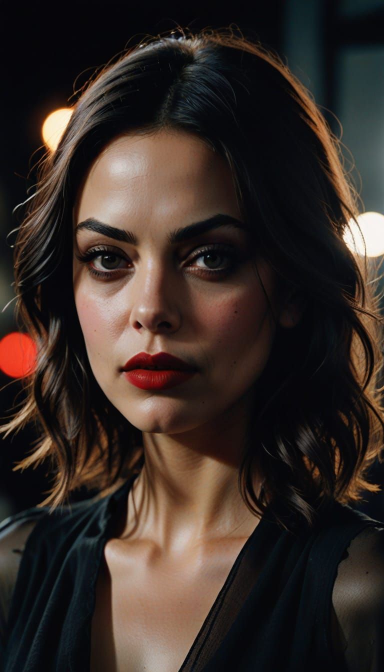 Sultry Mila Kunis in Cinematic Film Still