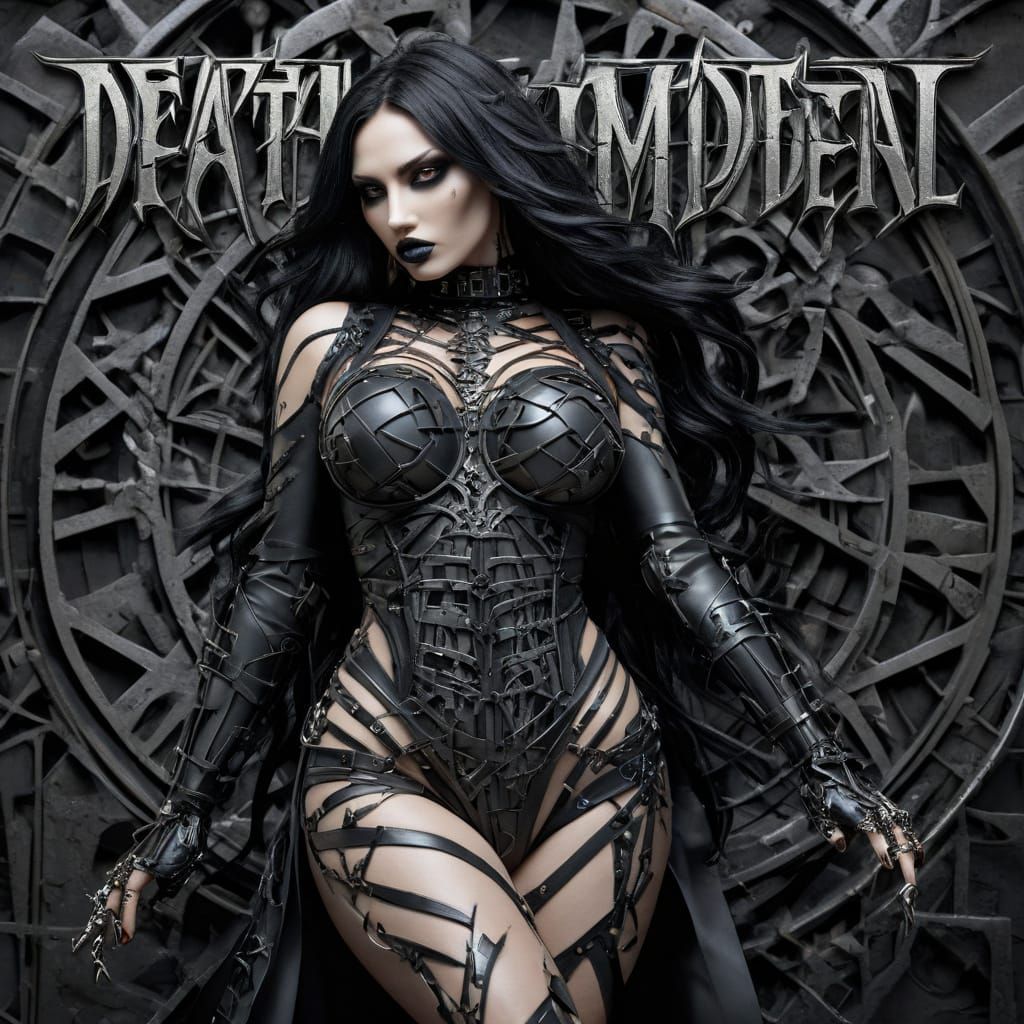Metal Maiden Album Cover in Dark Gothic Style