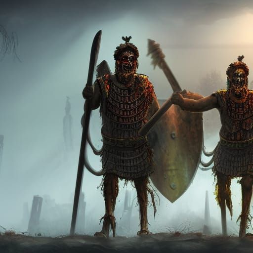 Zombie Roman Legion in Detailed Matte Painting