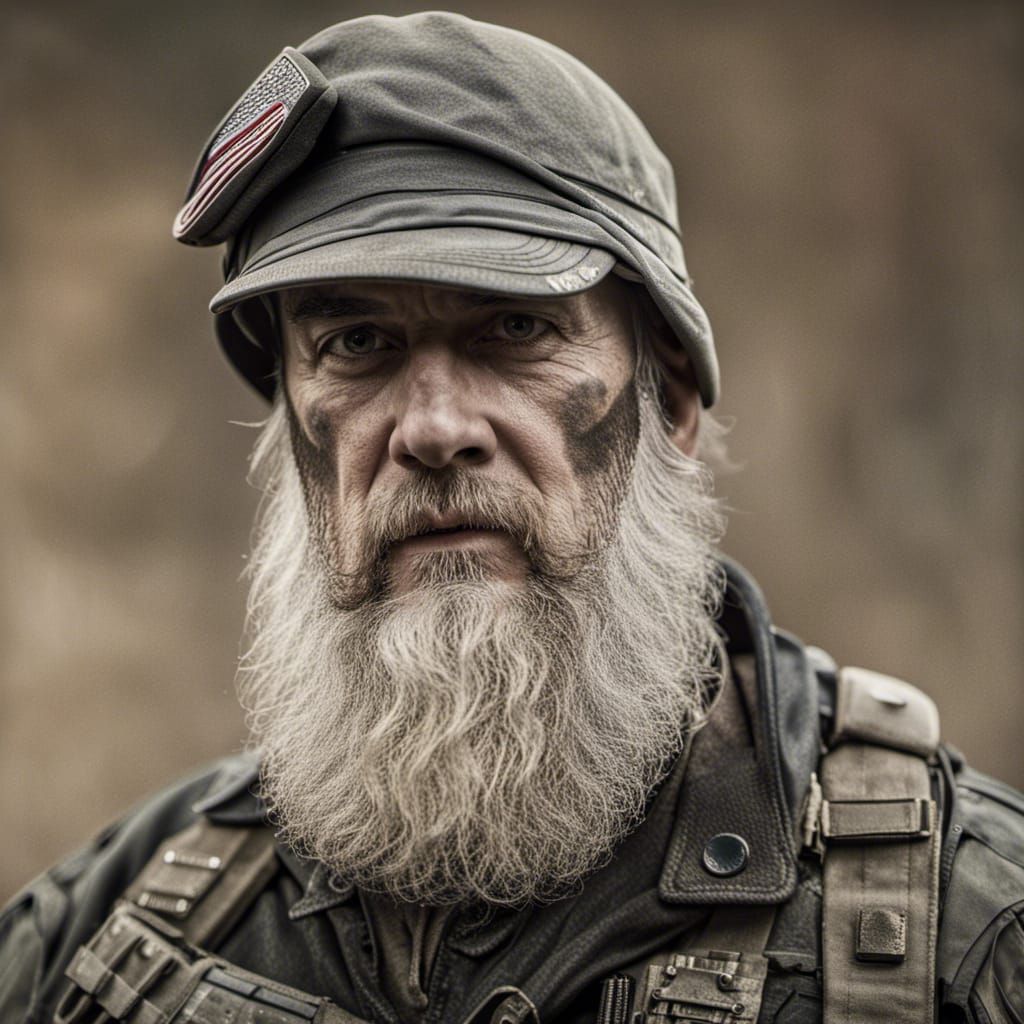 Apocalyptic Veteran Portrait: Resilience in Ruins