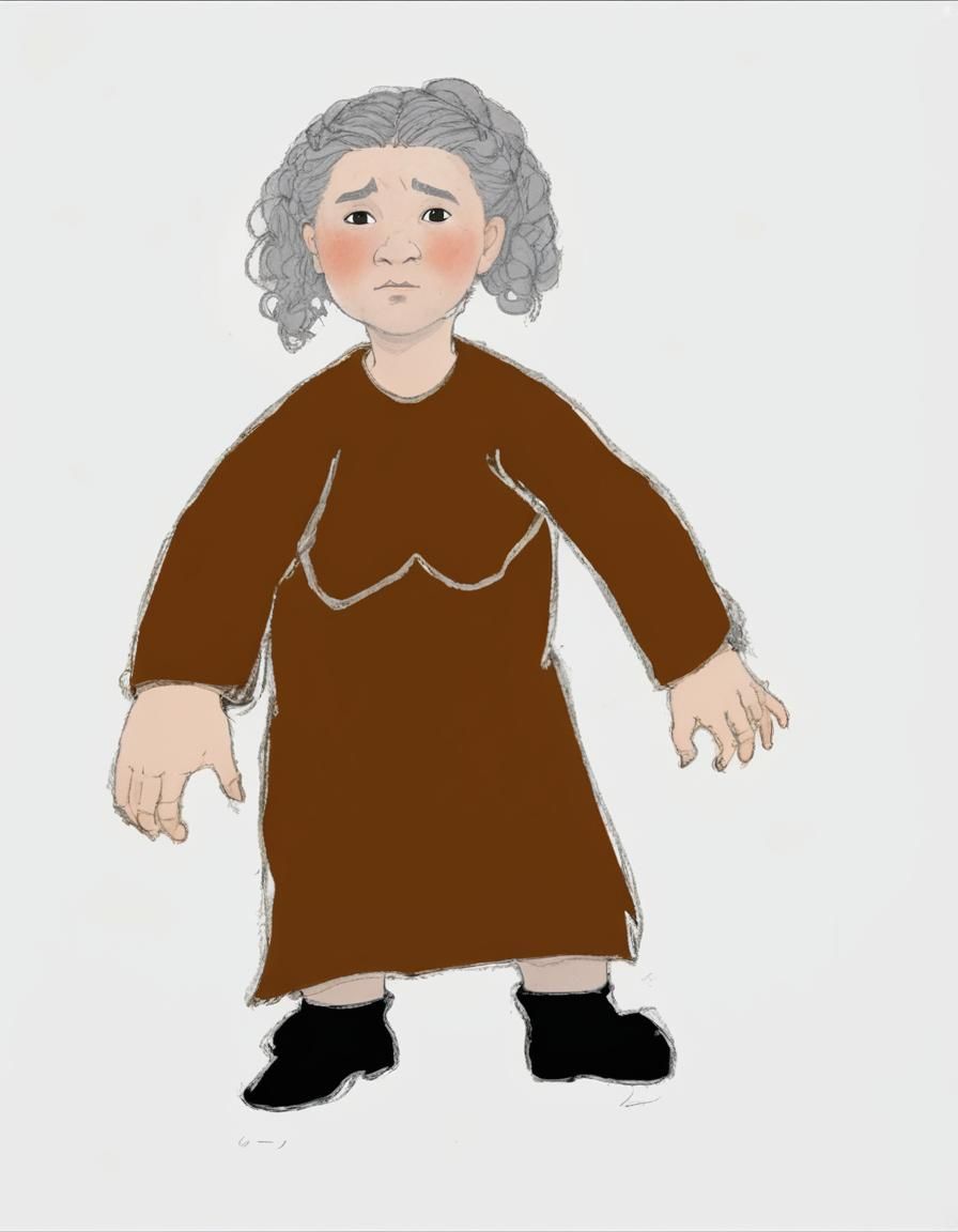 Female Dwarf Portrait in Fantasy Illustration Style