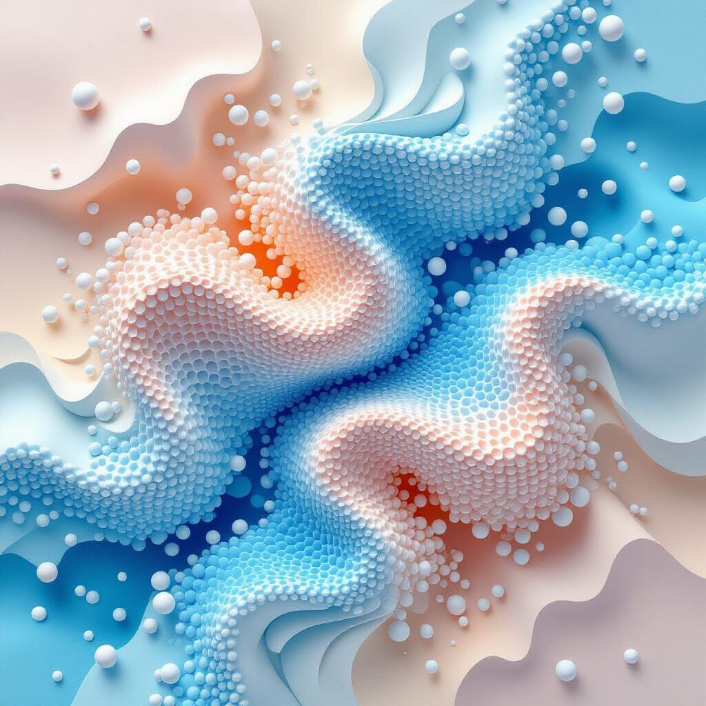 Abstract Generative Design with Flowing Particles