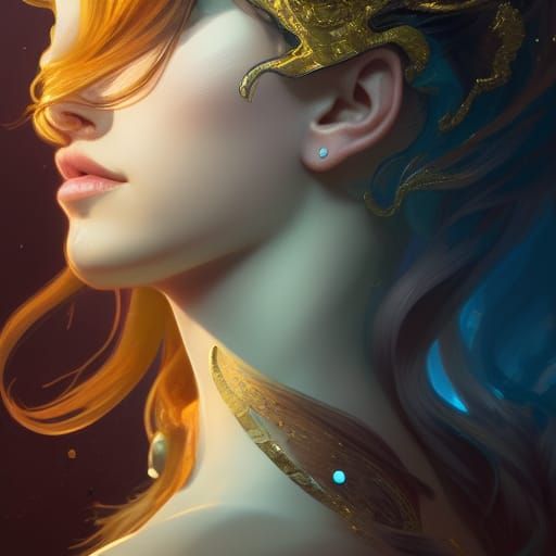 Jupiter Princess Portrait in Art Nouveau Style