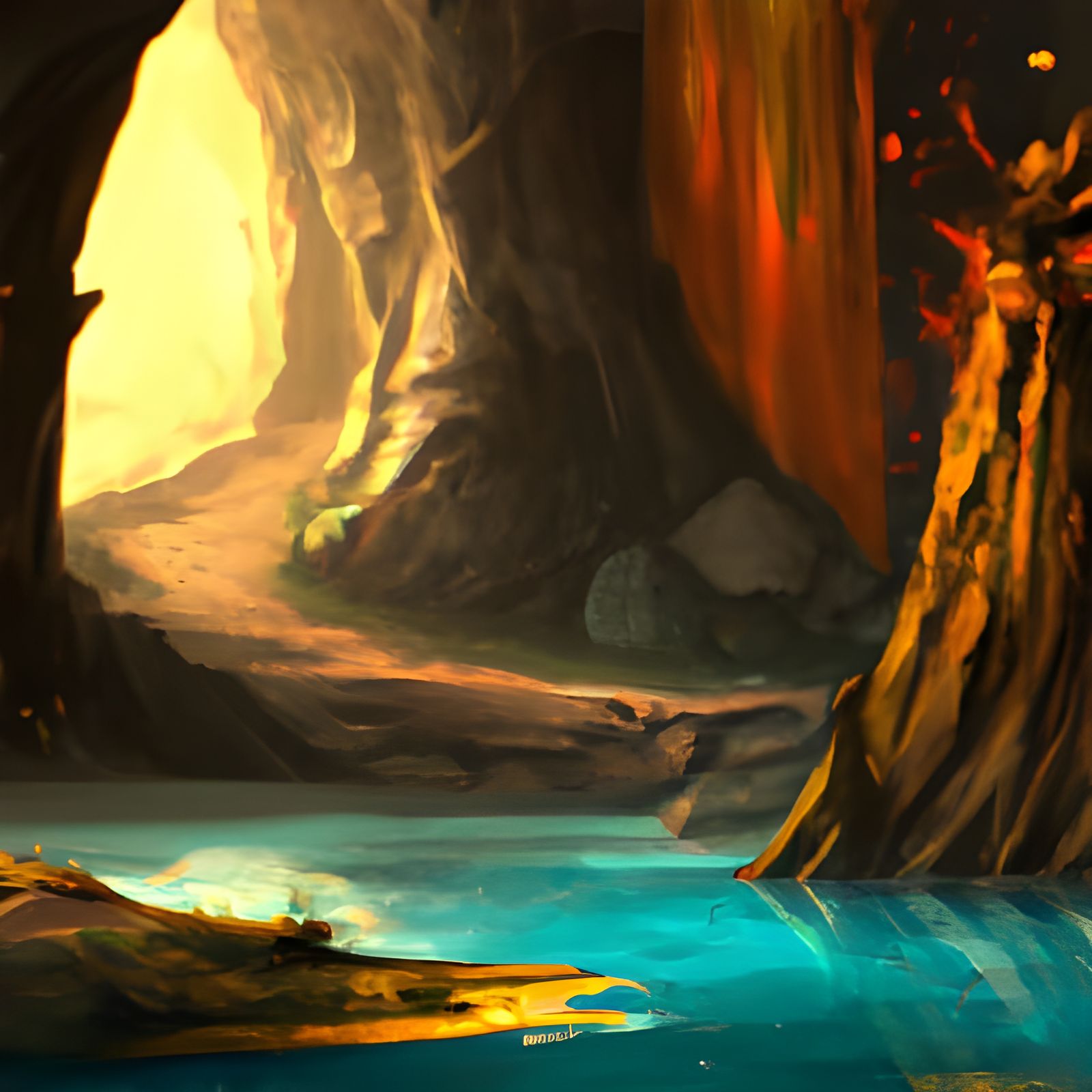 Fantastical Cave, Detailed Matte Painting in Unreal Engine