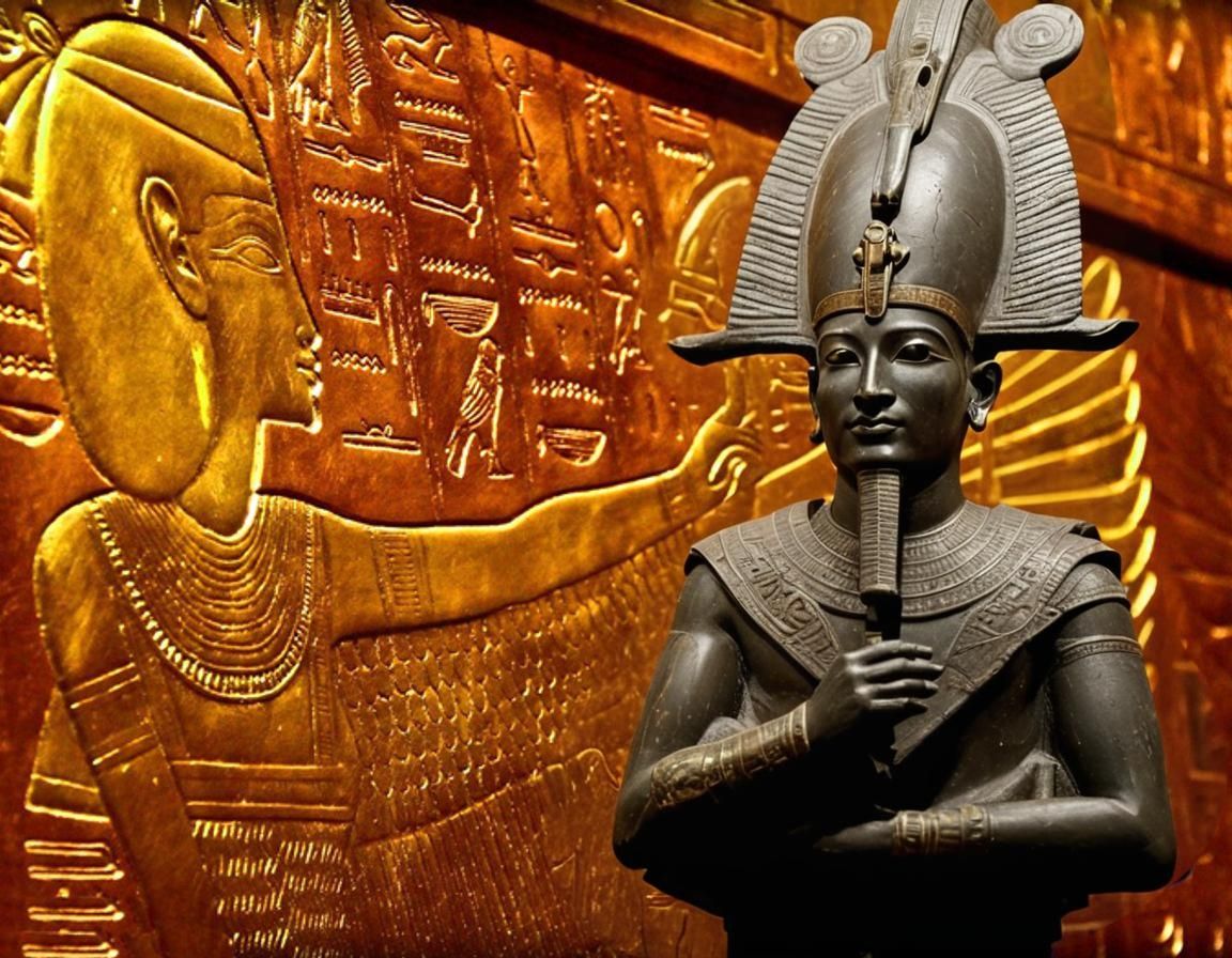 Hyperrealistic 3D Statue of God Osiris